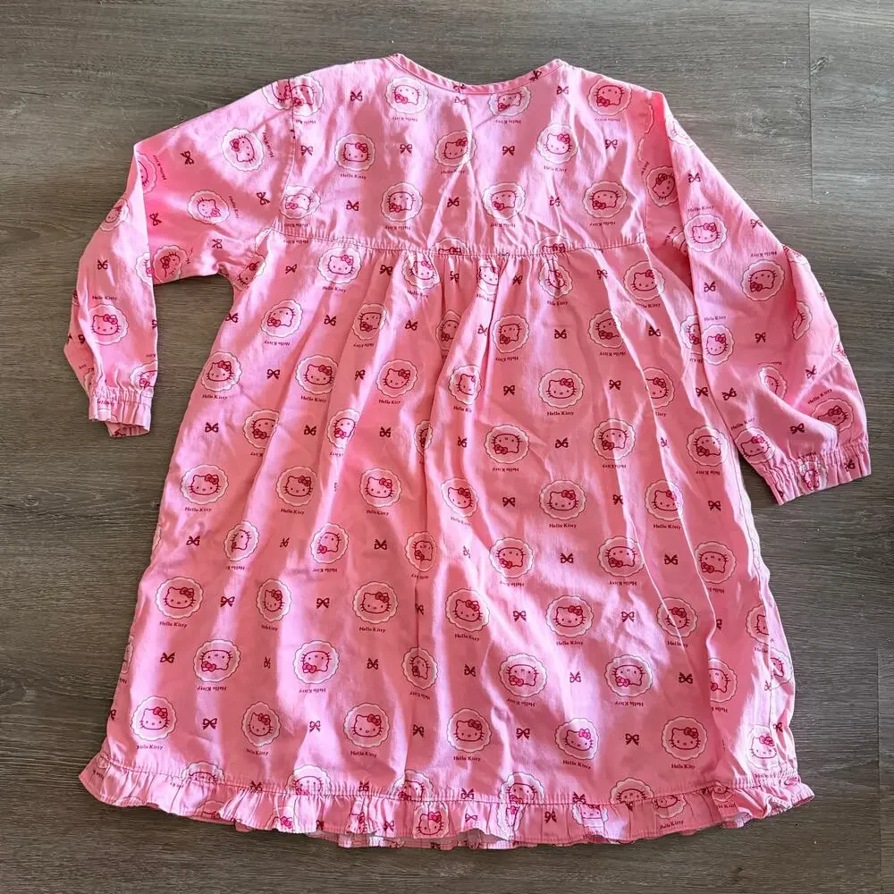 Hello Kitty Girls Nightgown Dress Sleep Lounge Size 7-8 Pink